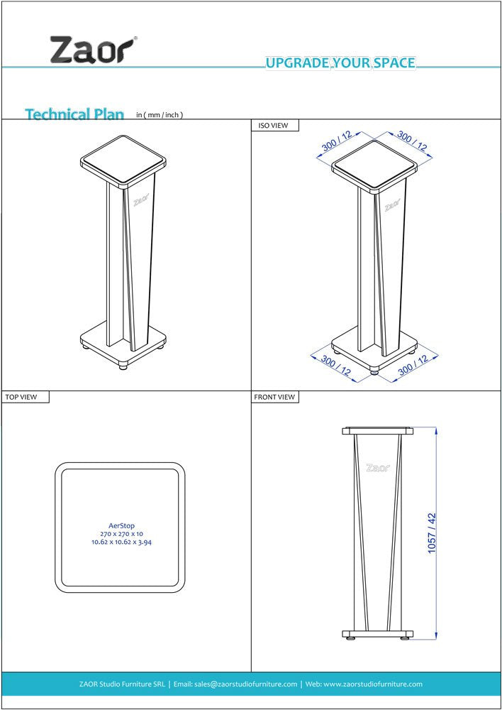 Zaor Croce Stand 42 - White Gloss Grey (pair) – Image 2 of 4