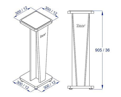 Zaor Croce Stand 36 - White Gloss Grey (pair) – Image 4 of 4