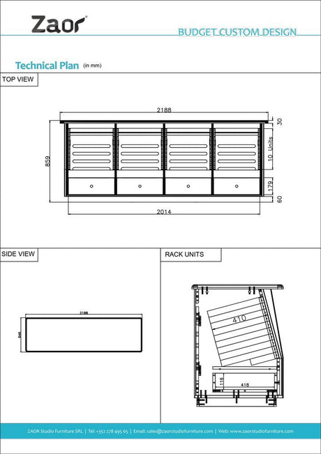 Zaor Rackspace Four - White Gloss – Image 2 of 2