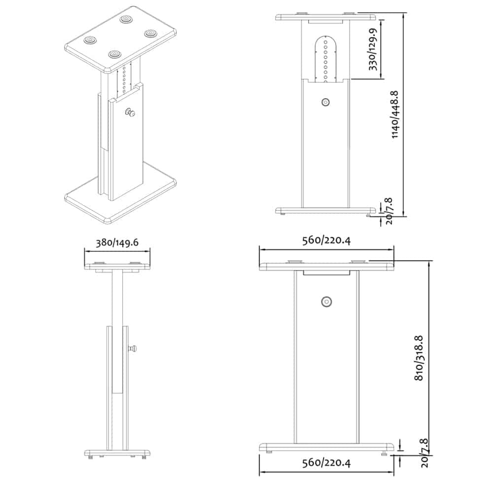 Zaor ISO Stand MkIII 600 -  White Gloss – Image 4 of 4